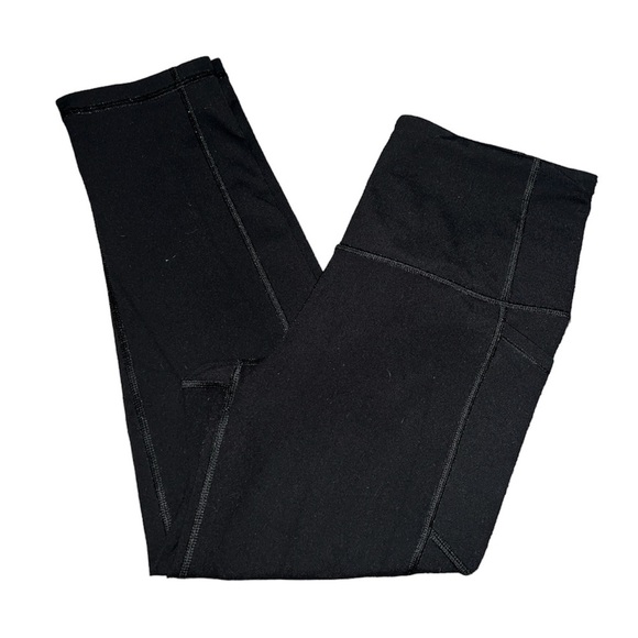 PINK Victoria Secret Black Crop Leggings W/Side Pocket - Picture 1 of 6